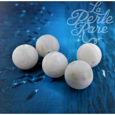 Ronde 10 - Agate naturelle givrée blanche (5 pces)